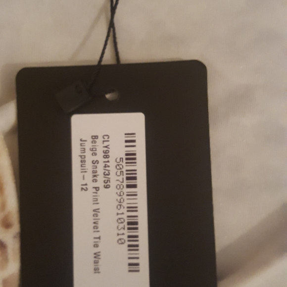 Pretty Little Thing Velvet Snakeprint Jumpsuit. Sz.12 - Picture 6 of 11